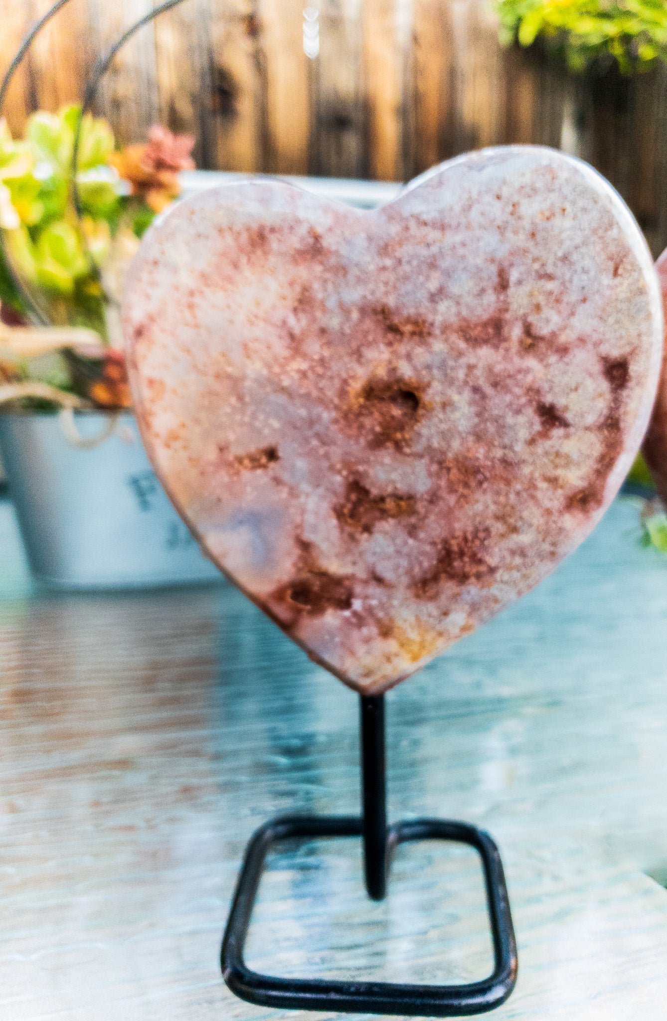 Pink Amethyst Heart Display Piece by Whyte Quartz