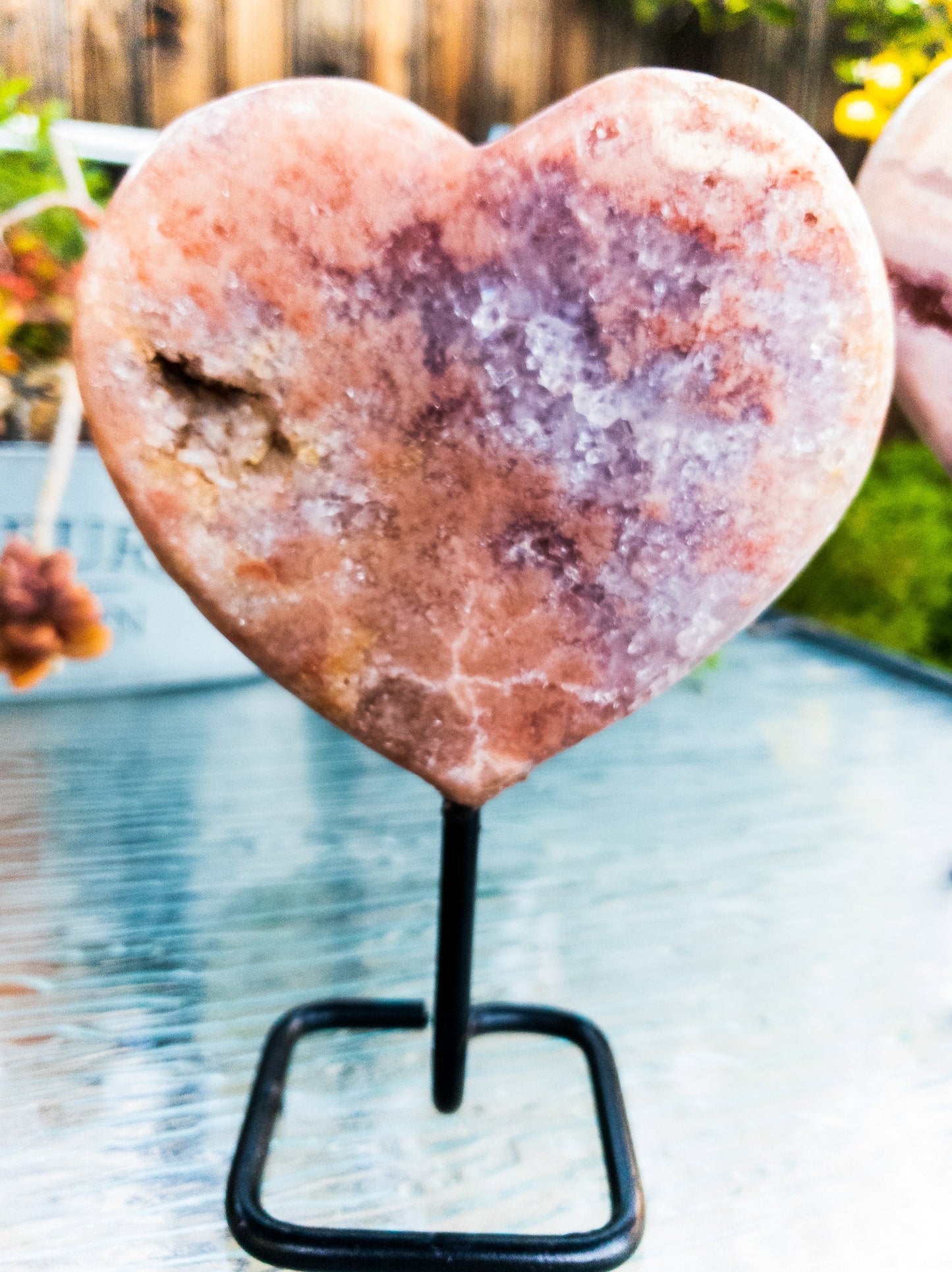 Pink Amethyst Heart Display Piece by Whyte Quartz