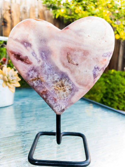 Pink Amethyst Heart Display Piece by Whyte Quartz