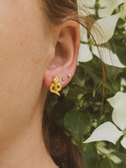 Tiny Snake Stud Earrings by Ash & Rose