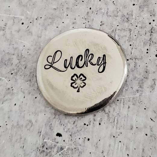 LUCKY Charm St Patrick's Day Pocket Stone by Salt and Sparkle