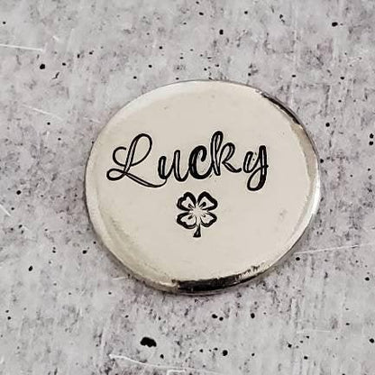 LUCKY Charm St Patrick's Day Pocket Stone by Salt and Sparkle