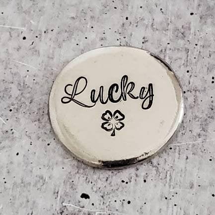 LUCKY Charm St Patrick's Day Pocket Stone by Salt and Sparkle