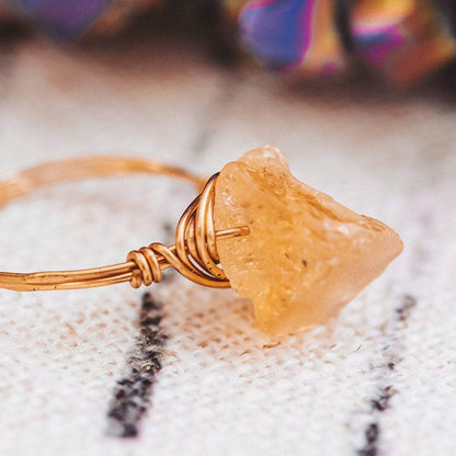 Large Citrine Stone Ring by Salt and Sparkle