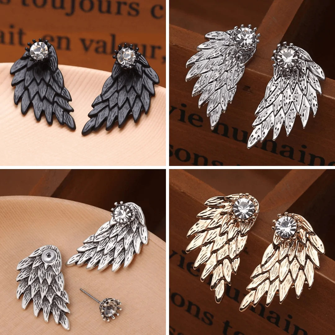 Angel Wing Rhinestone Earrings