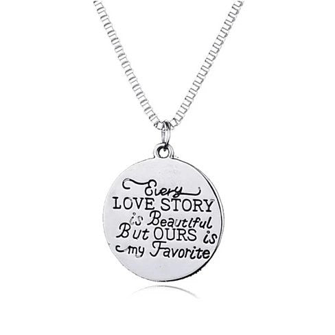 Love Quote Pendant and Chain Necklace by VistaShops