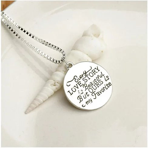 Love Quote Pendant and Chain Necklace by VistaShops