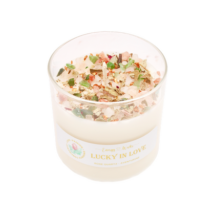 Lucky In Love Crystal Candle by Energy Wicks