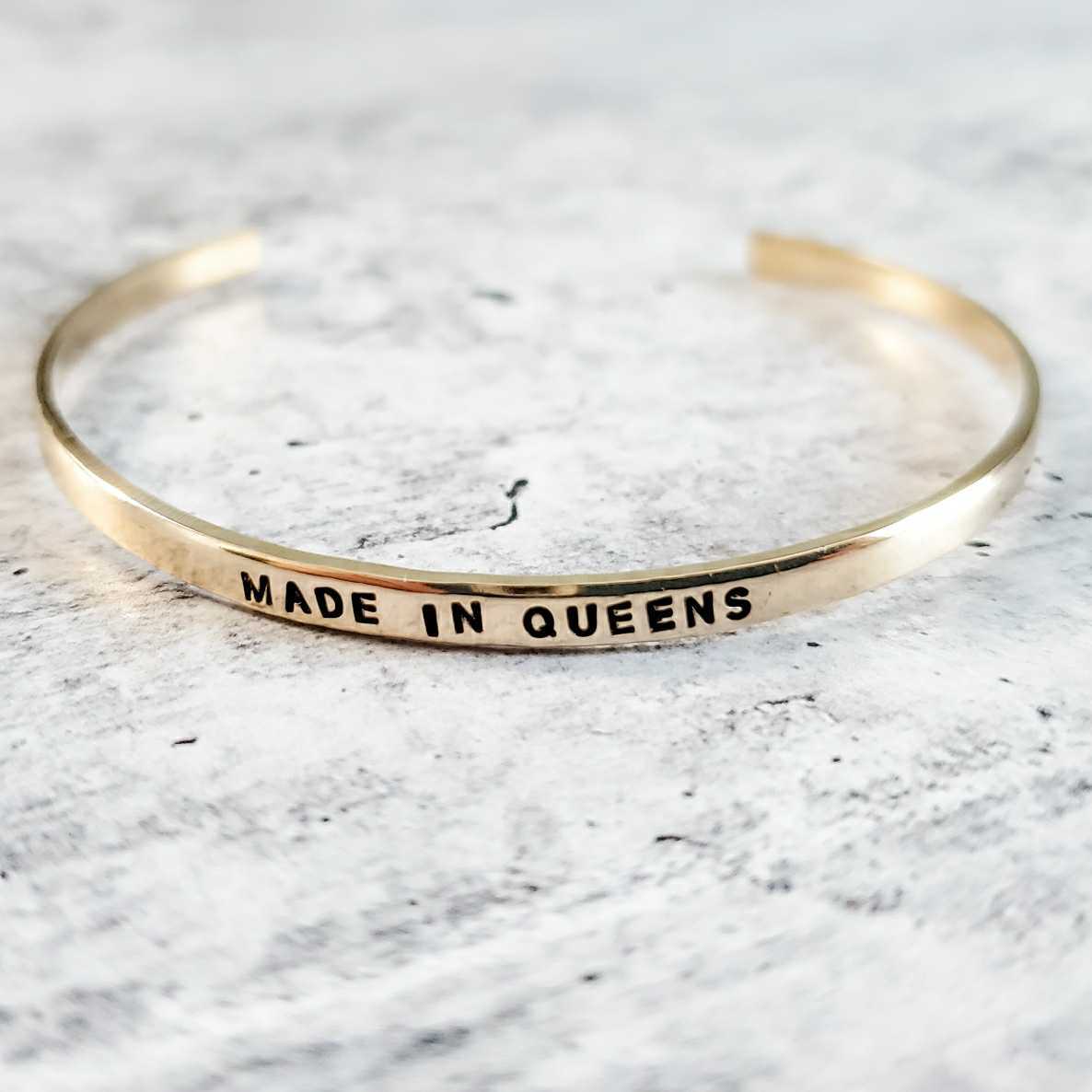 MADE IN QUEENS Hometown Pride Skinny Cuff Bracelet by Salt and Sparkle