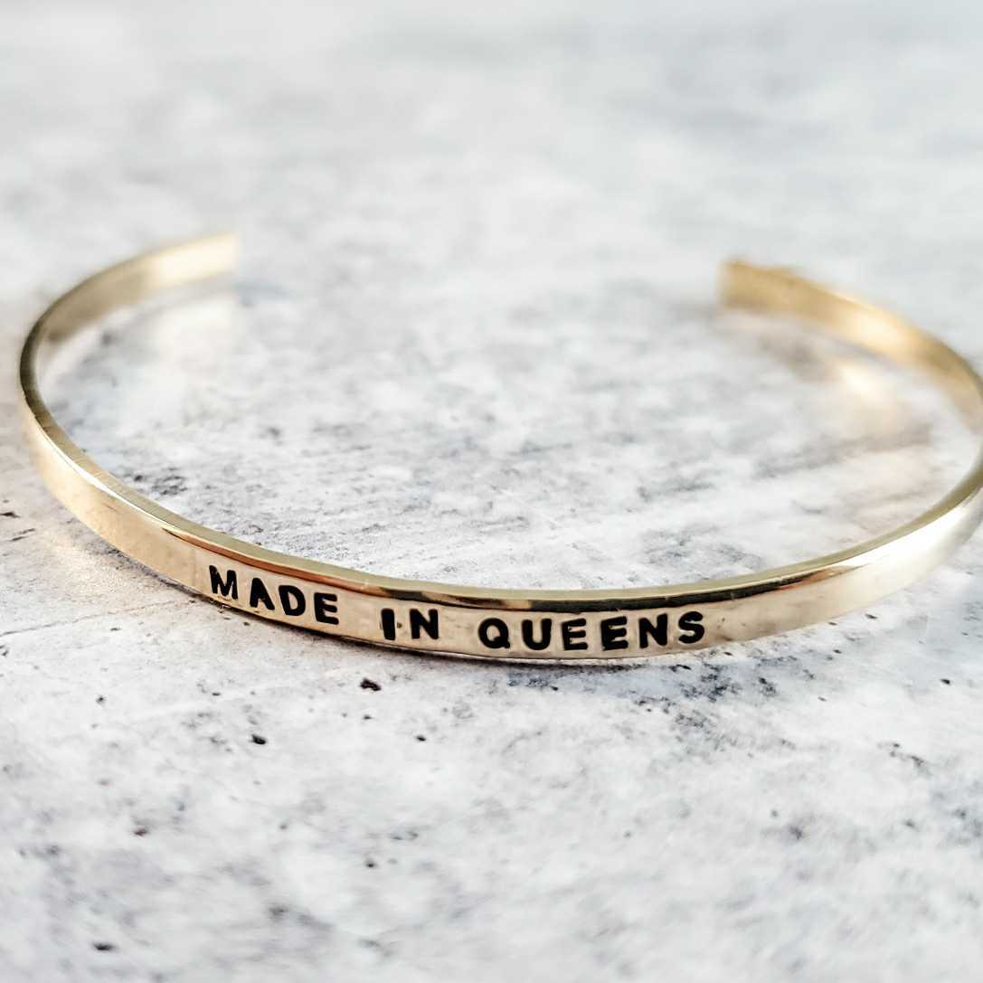 MADE IN QUEENS Hometown Pride Skinny Cuff Bracelet by Salt and Sparkle