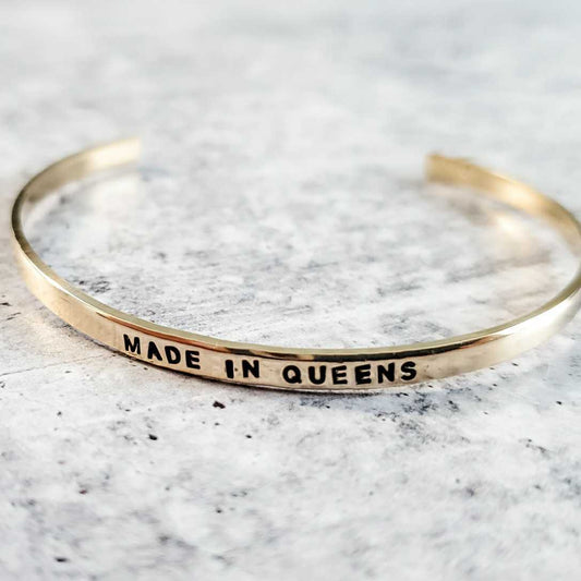 MADE IN QUEENS Hometown Pride Skinny Cuff Bracelet by Salt and Sparkle