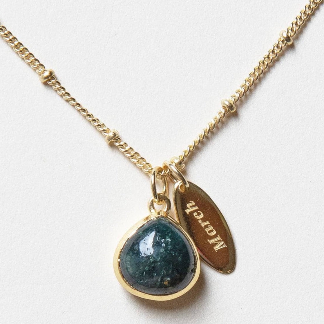 March Bloodstone Birthstone Necklace by Tiny Rituals