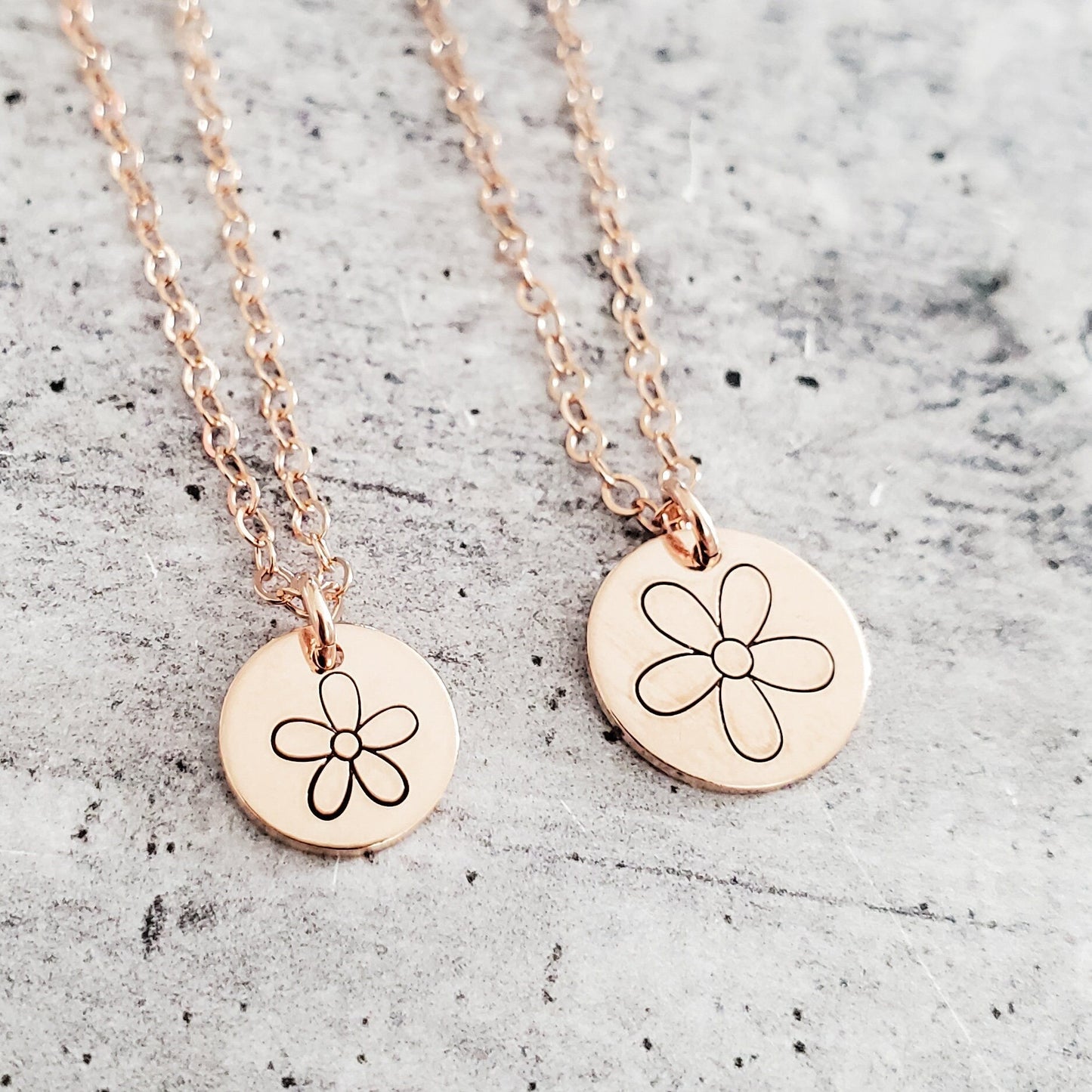 Minimalist Daisy Charm Necklace by Salt and Sparkle