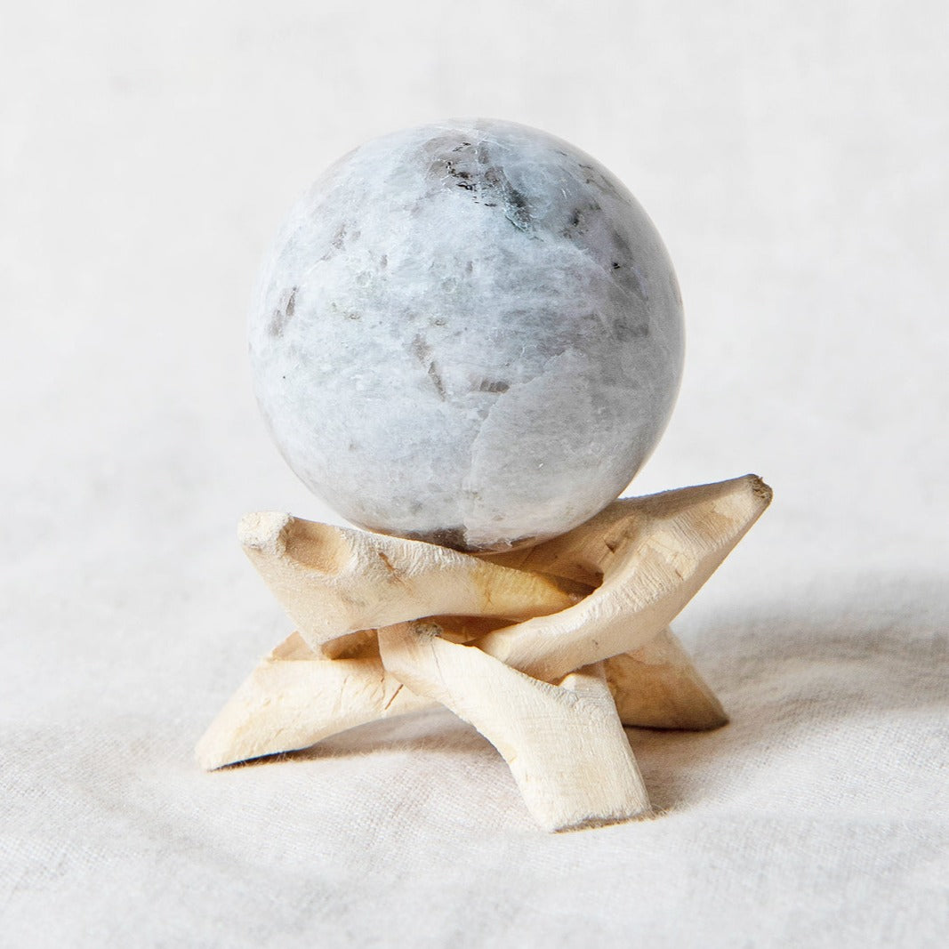 Rainbow Moonstone Sphere with Tripod by Tiny Rituals