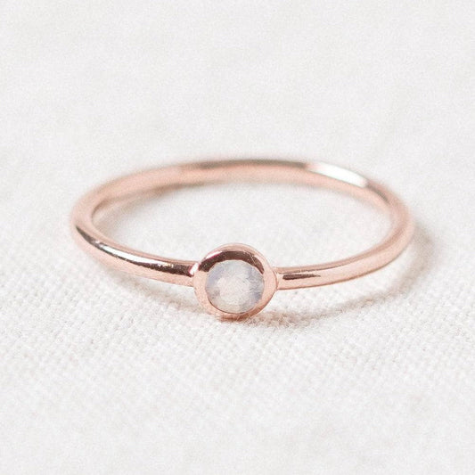 Rainbow Moonstone Silver, Gold or Rose Gold Ring by Tiny Rituals