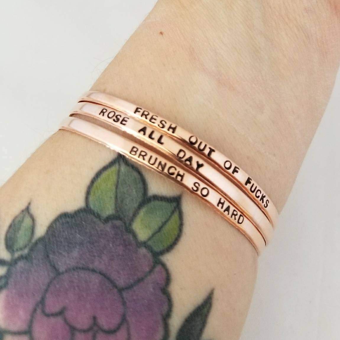 NOT TODAY SATAN Skinny Cuff Bracelet by Salt and Sparkle