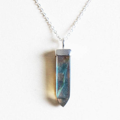 Labradorite Crystal Point Necklace by Tiny Rituals