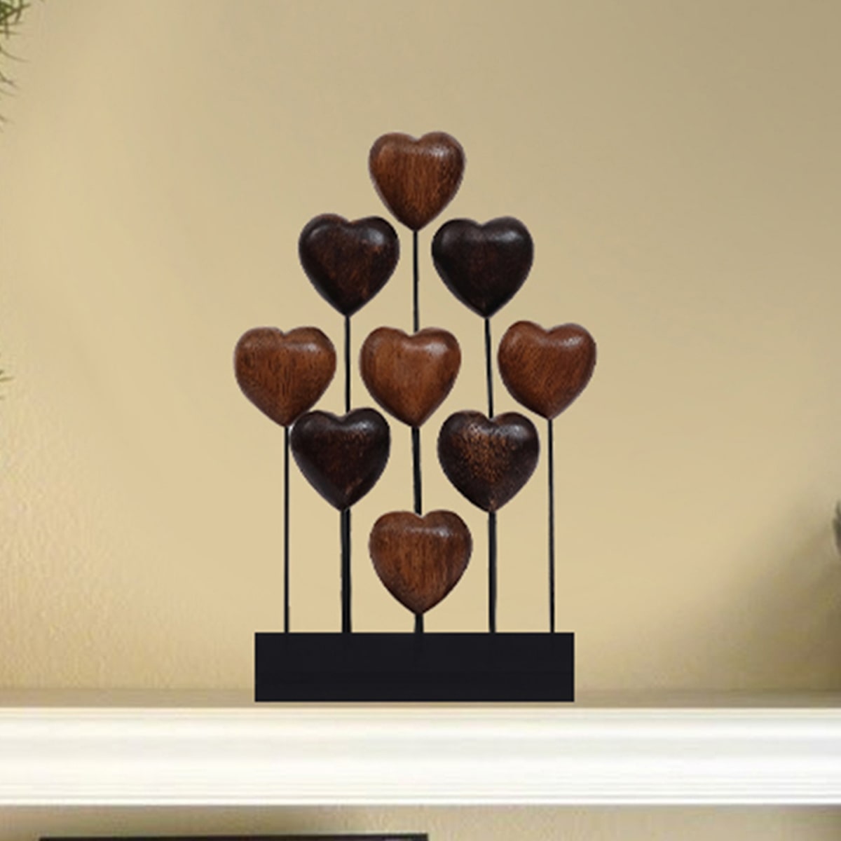 Hearts Handmade Wooden Sculpture by Decozen