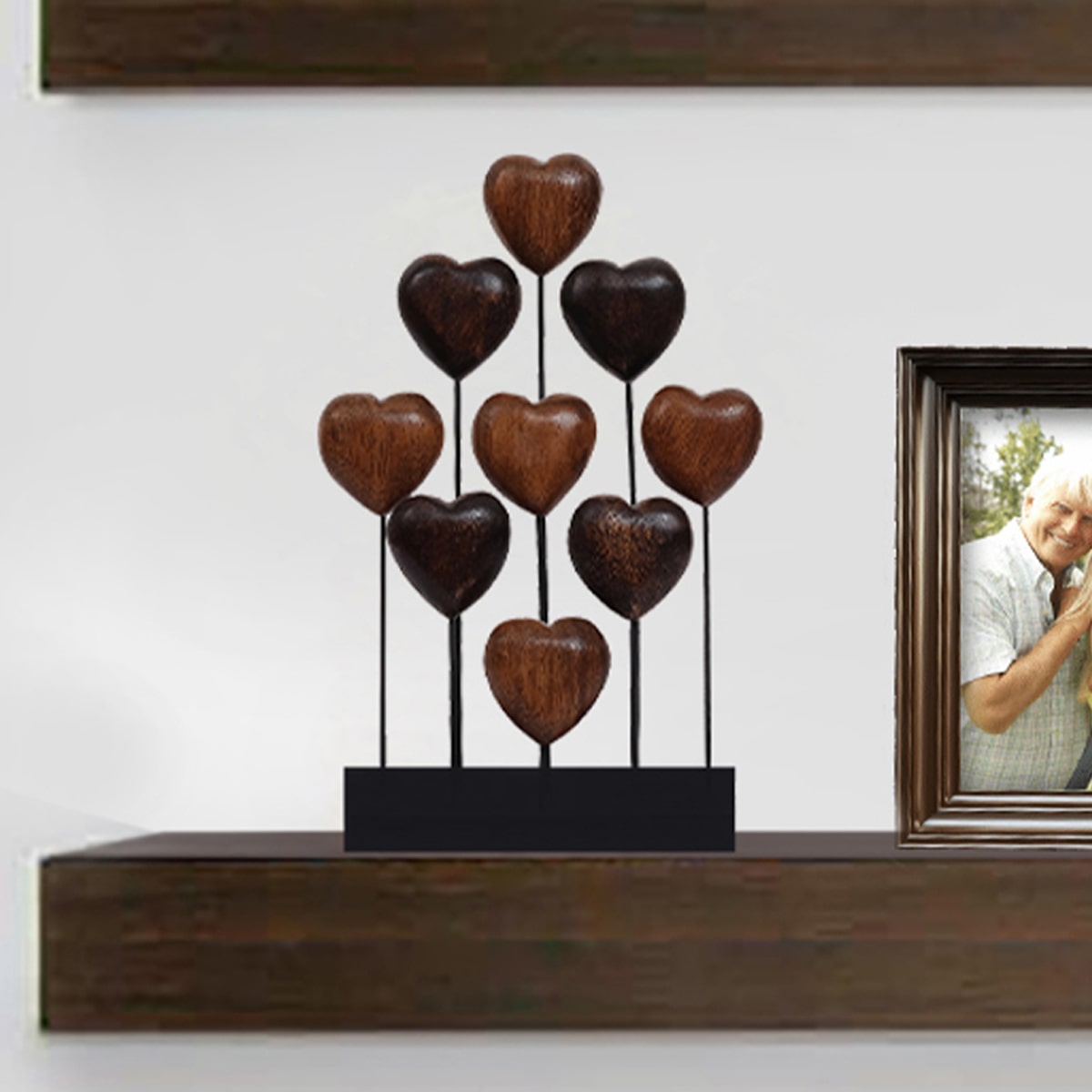 Hearts Handmade Wooden Sculpture by Decozen