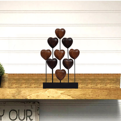 Hearts Handmade Wooden Sculpture by Decozen