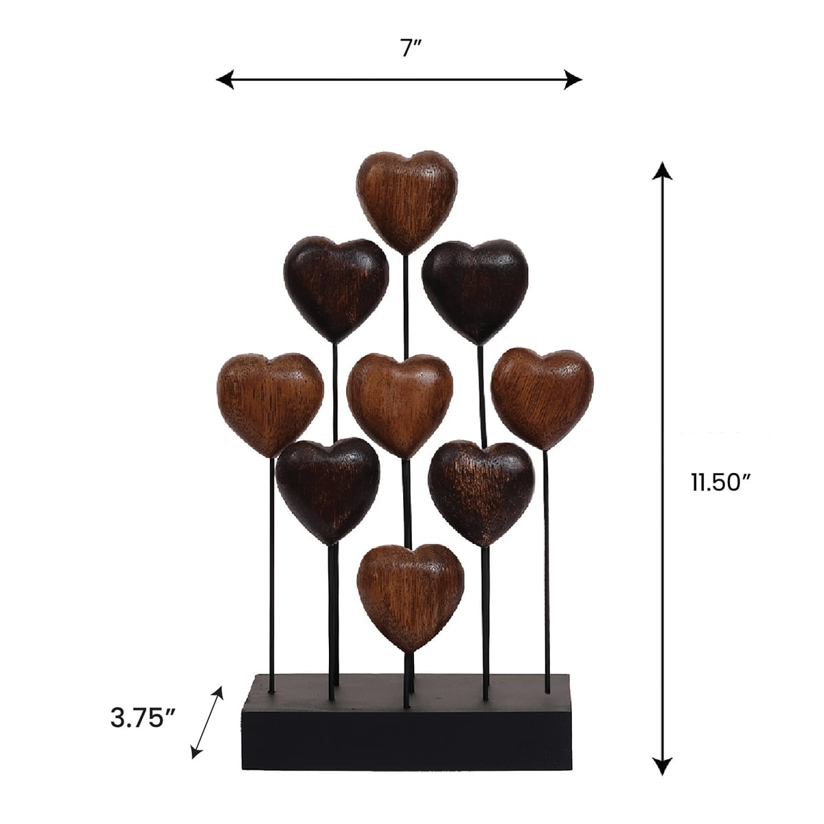 Hearts Handmade Wooden Sculpture by Decozen