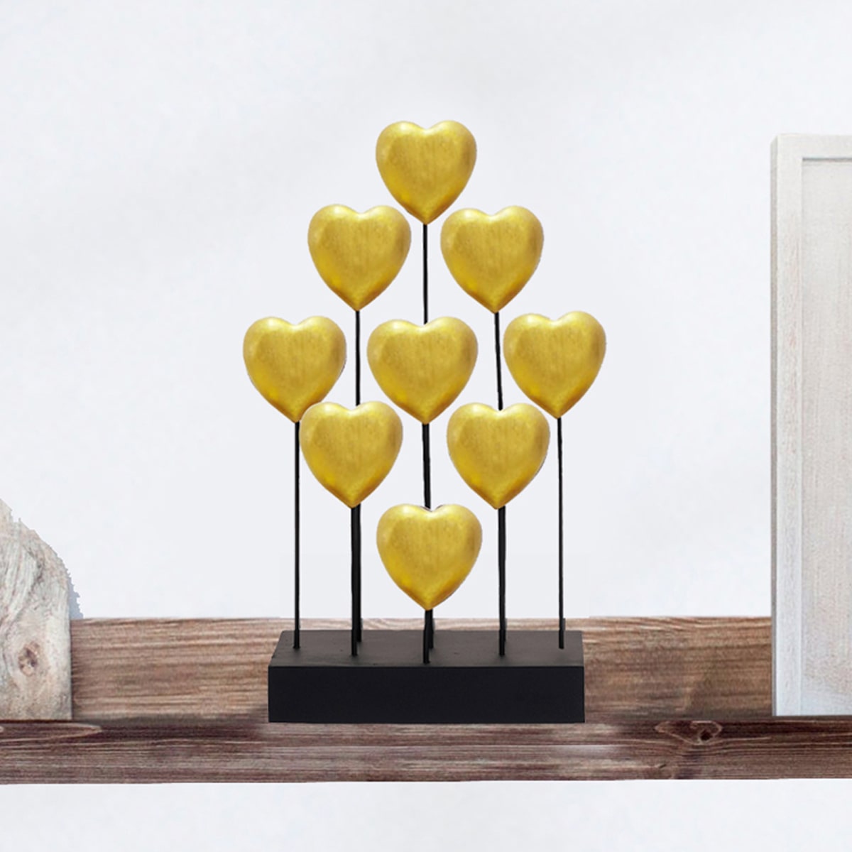 Hearts Handmade Wooden Sculpture by Decozen