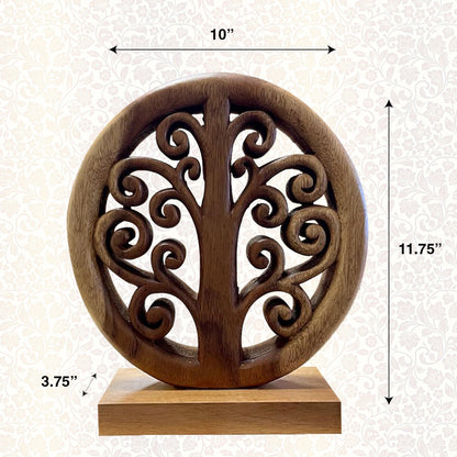 Maloy Tree of Life Wooden Sculpture - Medium by Decozen