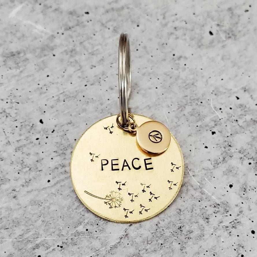 PEACE Brass Keychain by Salt and Sparkle