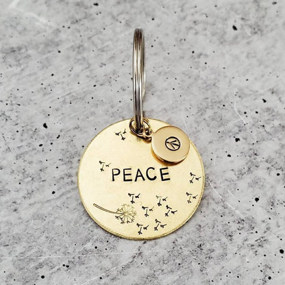 PEACE Brass Keychain by Salt and Sparkle