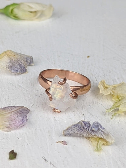 Raw Moonstone Prong Ring by Ash & Rose