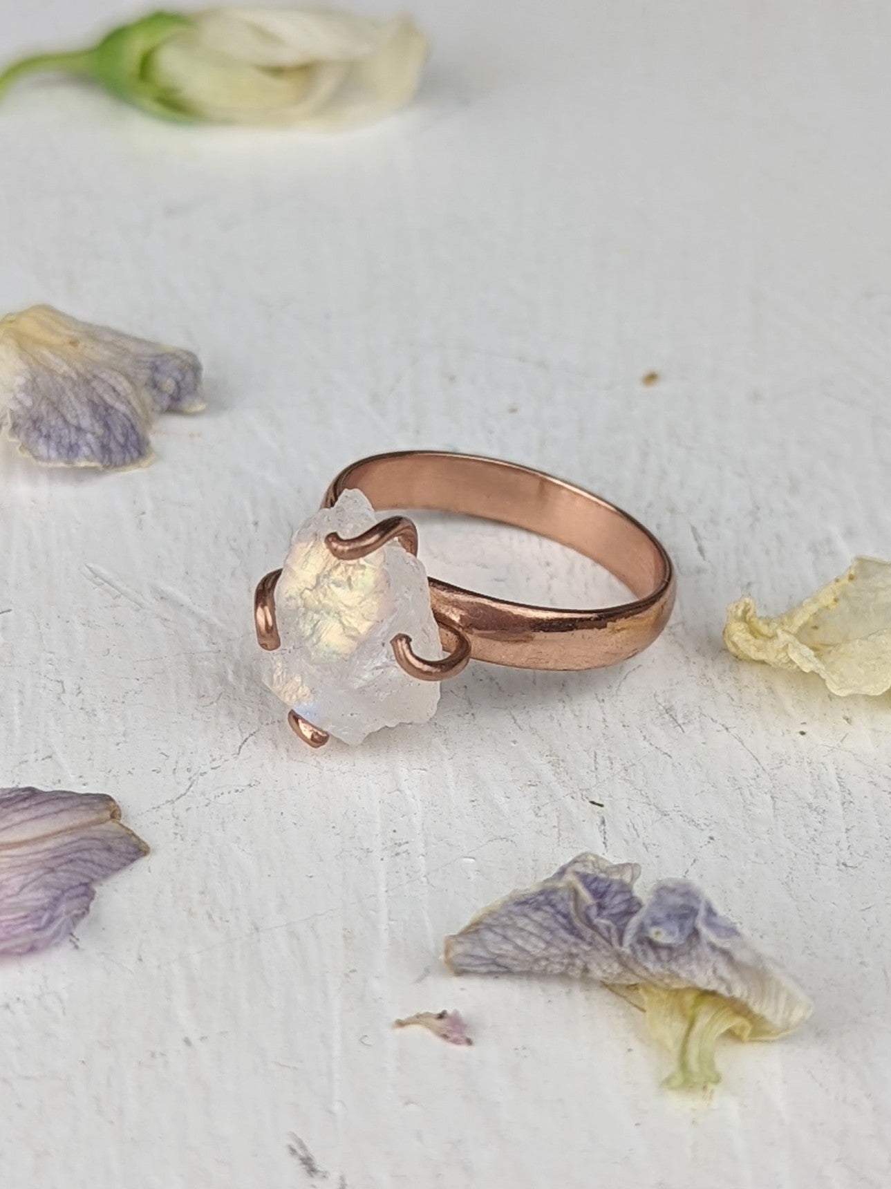 Raw Moonstone Prong Ring by Ash & Rose