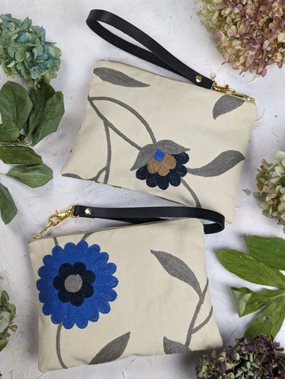 Blue Poppy Wristlet Purse by Ash & Rose