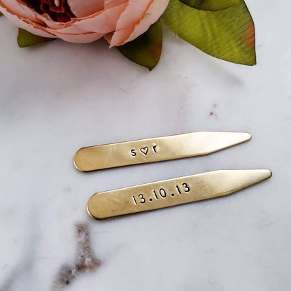 Personalized Collar Stays for Him by Salt and Sparkle