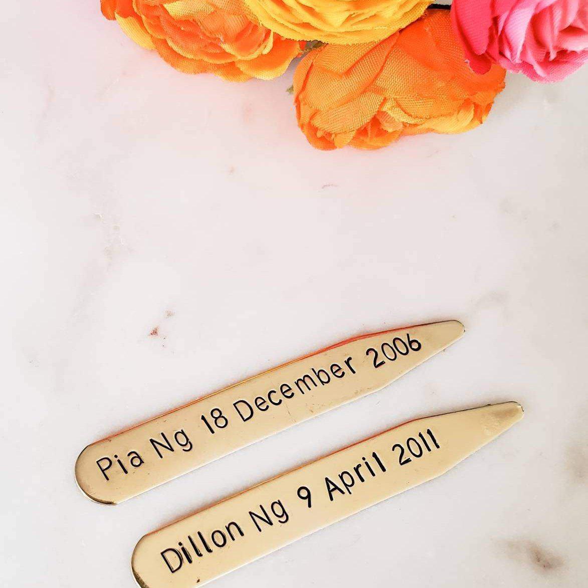 Personalized Collar Stays for Him by Salt and Sparkle