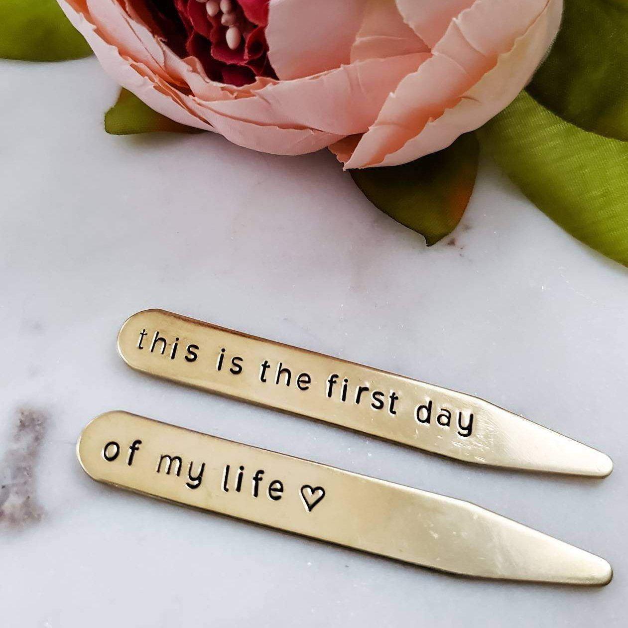 Personalized Collar Stays for Him by Salt and Sparkle