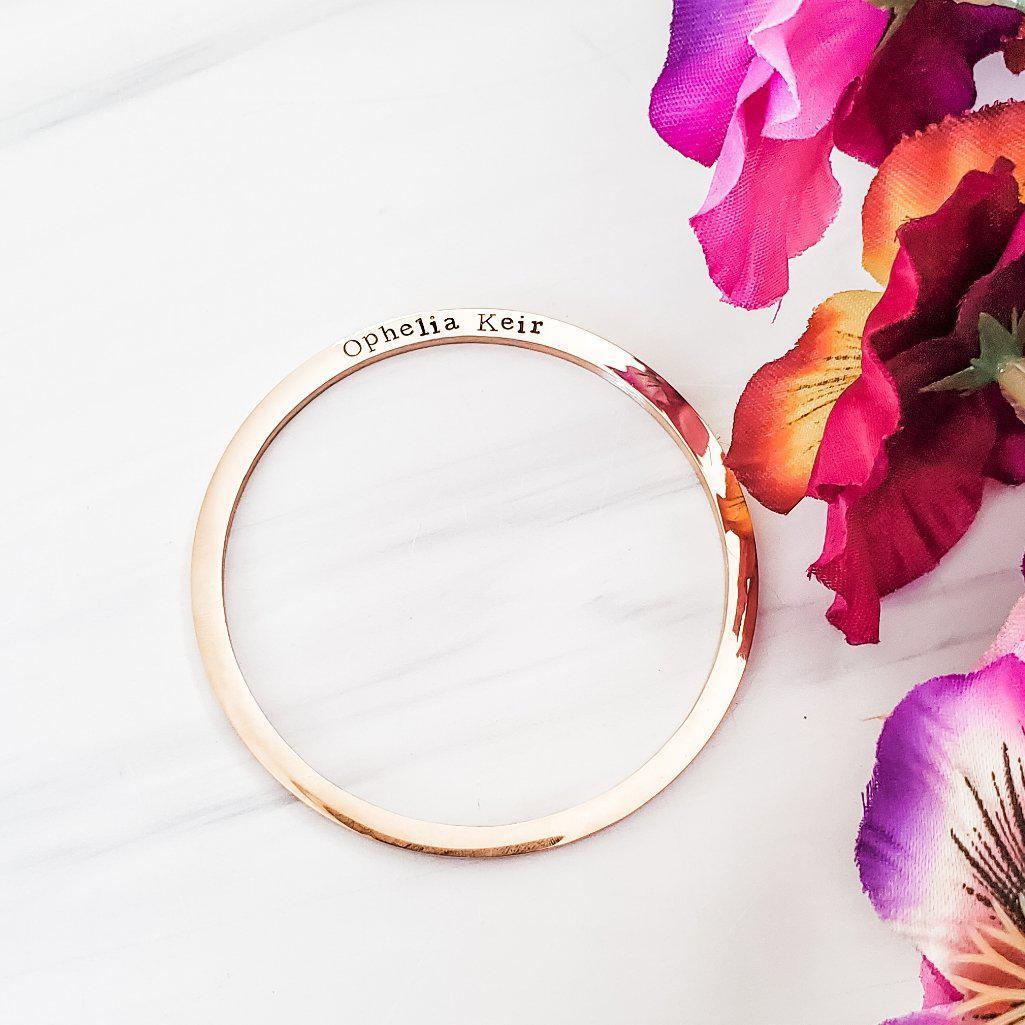 Personalized Stainless Steel Bangle Bracelet by Salt and Sparkle