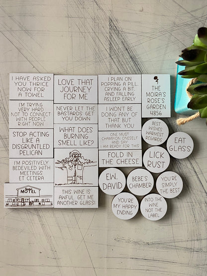 Schitt’s Creek Magnet Set - set of 23 wood magnets by Novotny Designs