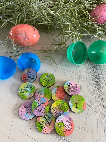 Easter tokens for Easter egg hunt, set of 12 by Novotny Designs