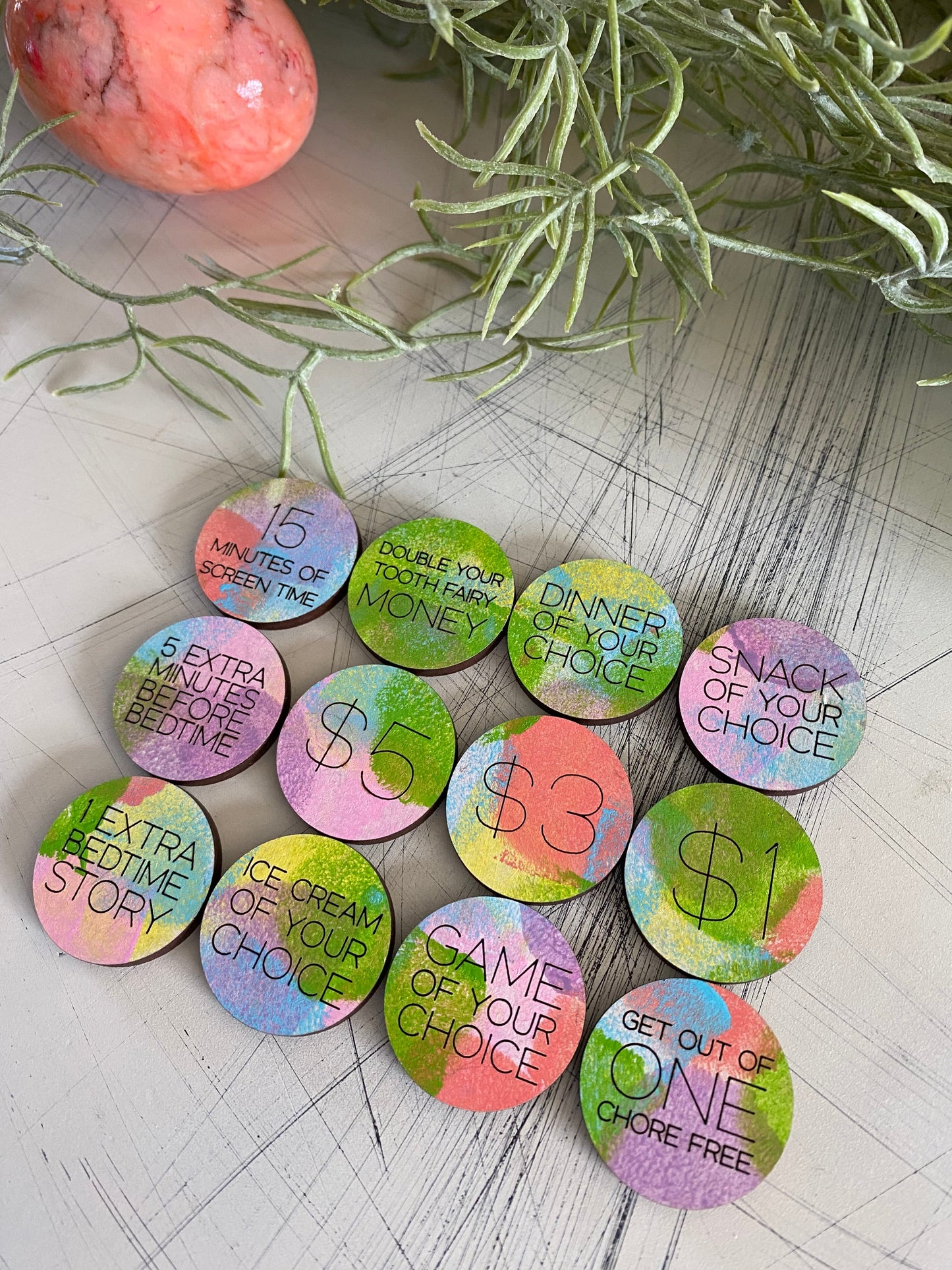 Easter tokens for Easter egg hunt, set of 12 by Novotny Designs