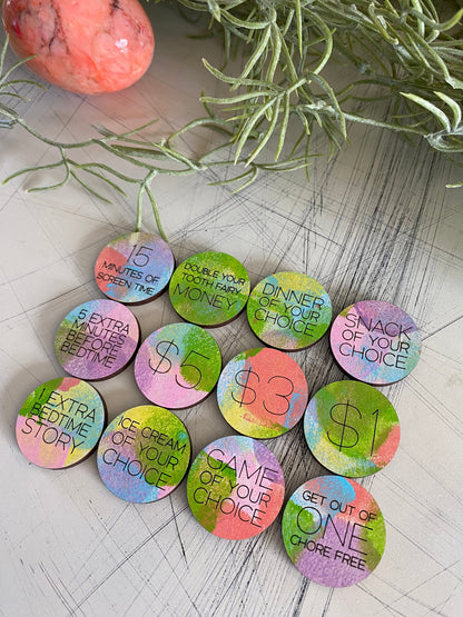 Easter tokens for Easter egg hunt, set of 12 by Novotny Designs