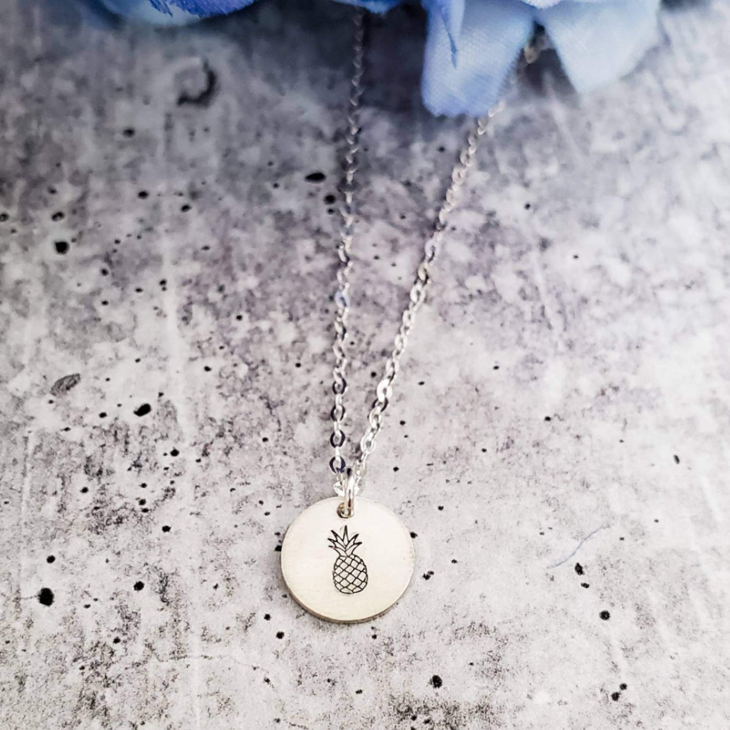 Pineapple Minimalist Disc Necklace by Salt and Sparkle