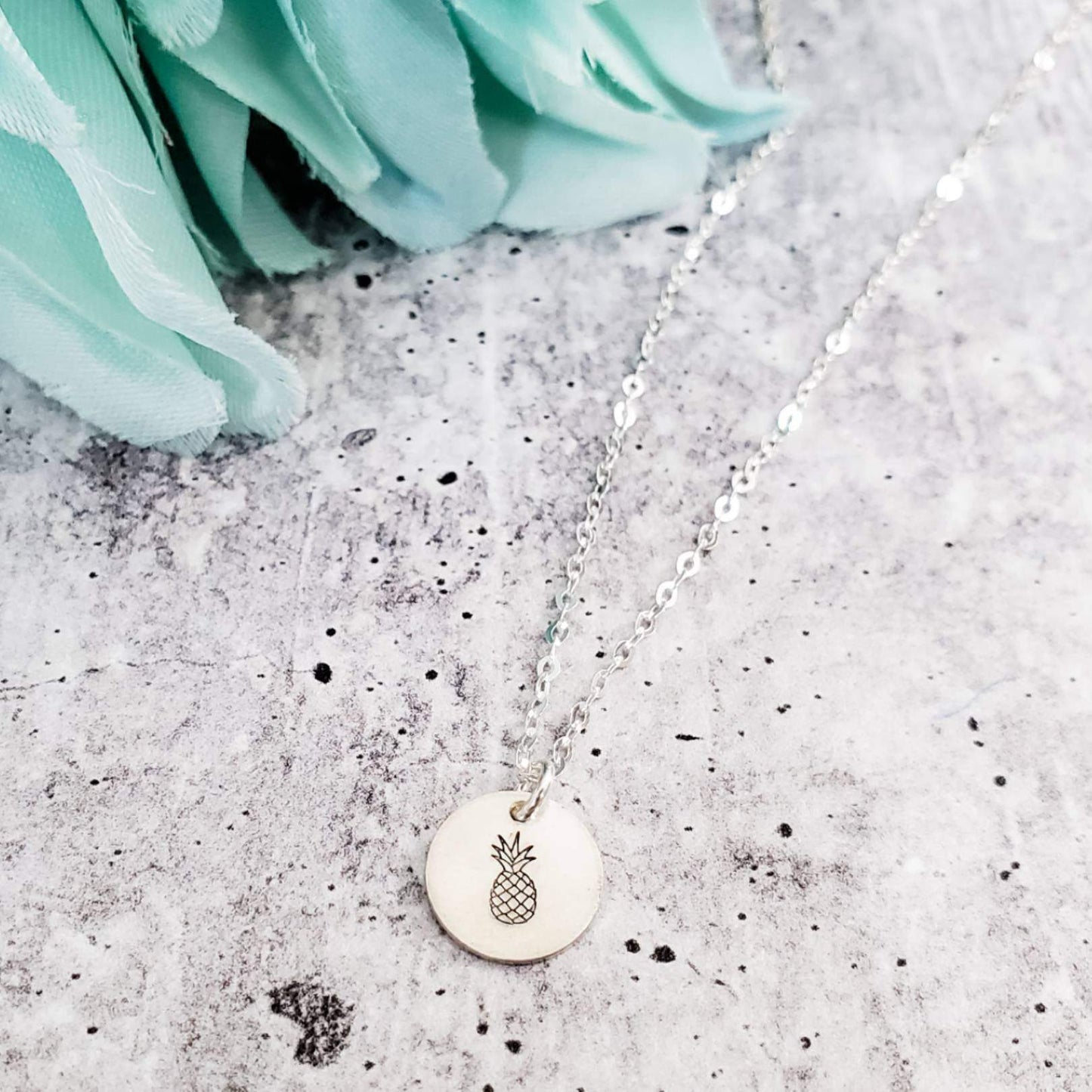 Pineapple Minimalist Disc Necklace by Salt and Sparkle