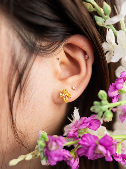 Tri Leaf Stud Earrings by Ash & Rose