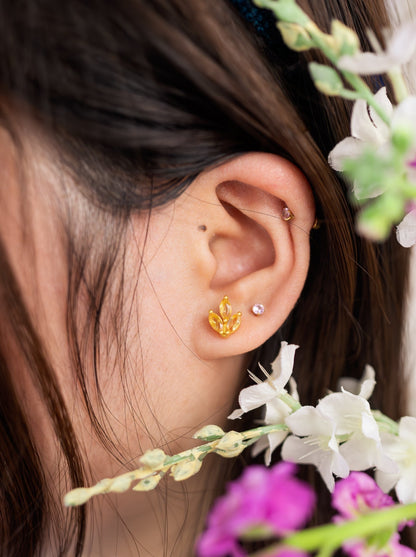 Tri Leaf Stud Earrings by Ash & Rose