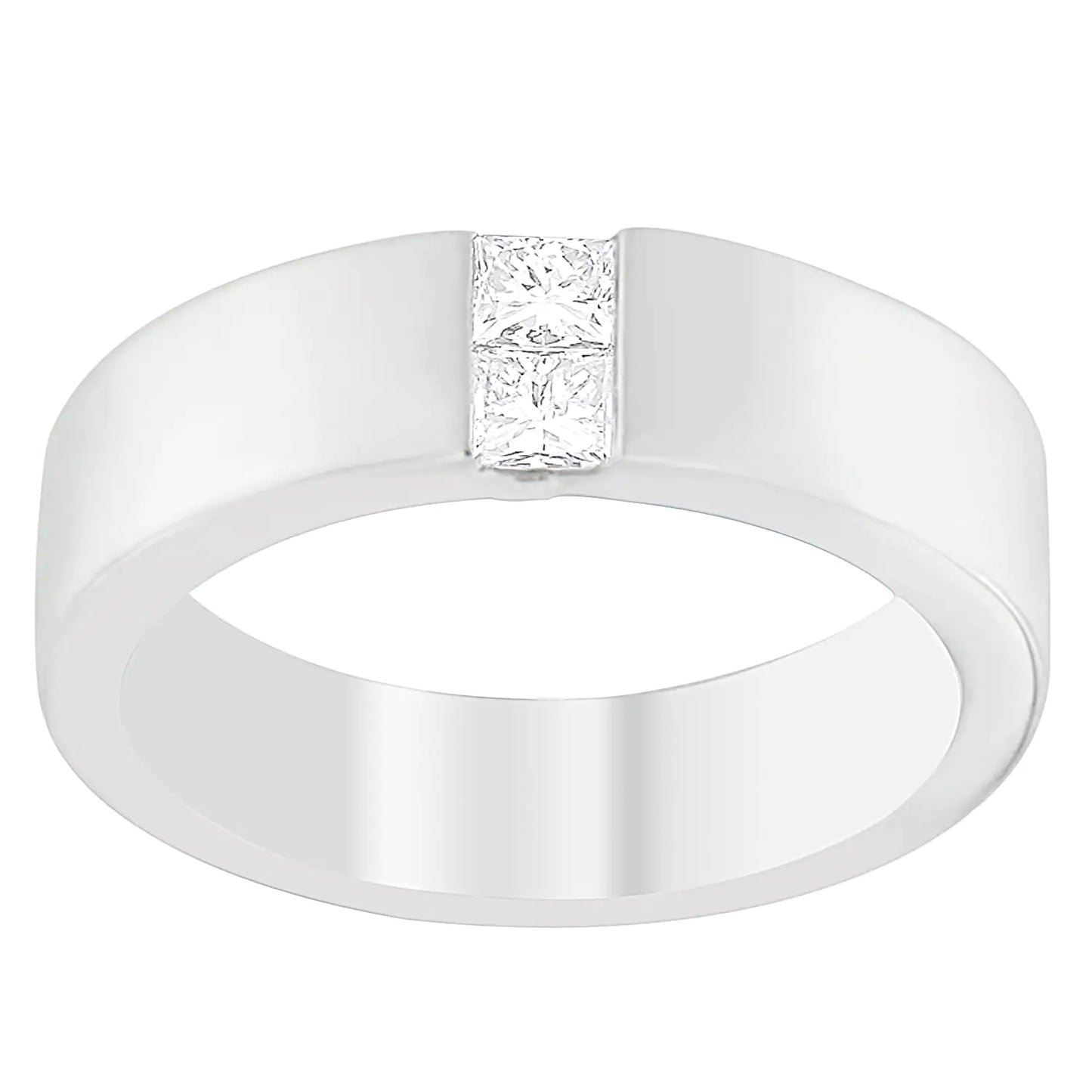 Men's 14K White Gold 1/4 ct.TDW Diamond Channel Band Ring (G-H, VS1-VS2)