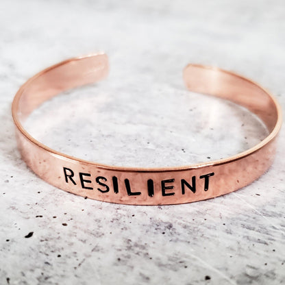 RESILIENT Stacking Cuff Bracelet by Salt and Sparkle