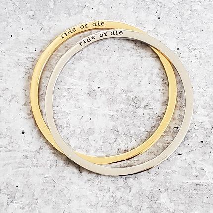 RIDE OR DIE Stacking Bangle Bracelet by Salt and Sparkle