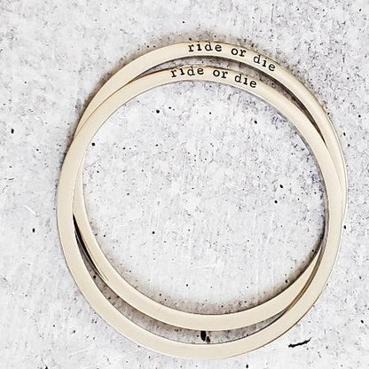 RIDE OR DIE Stacking Bangle Bracelet by Salt and Sparkle