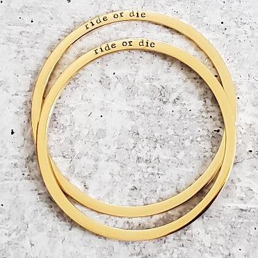 RIDE OR DIE Stacking Bangle Bracelet by Salt and Sparkle