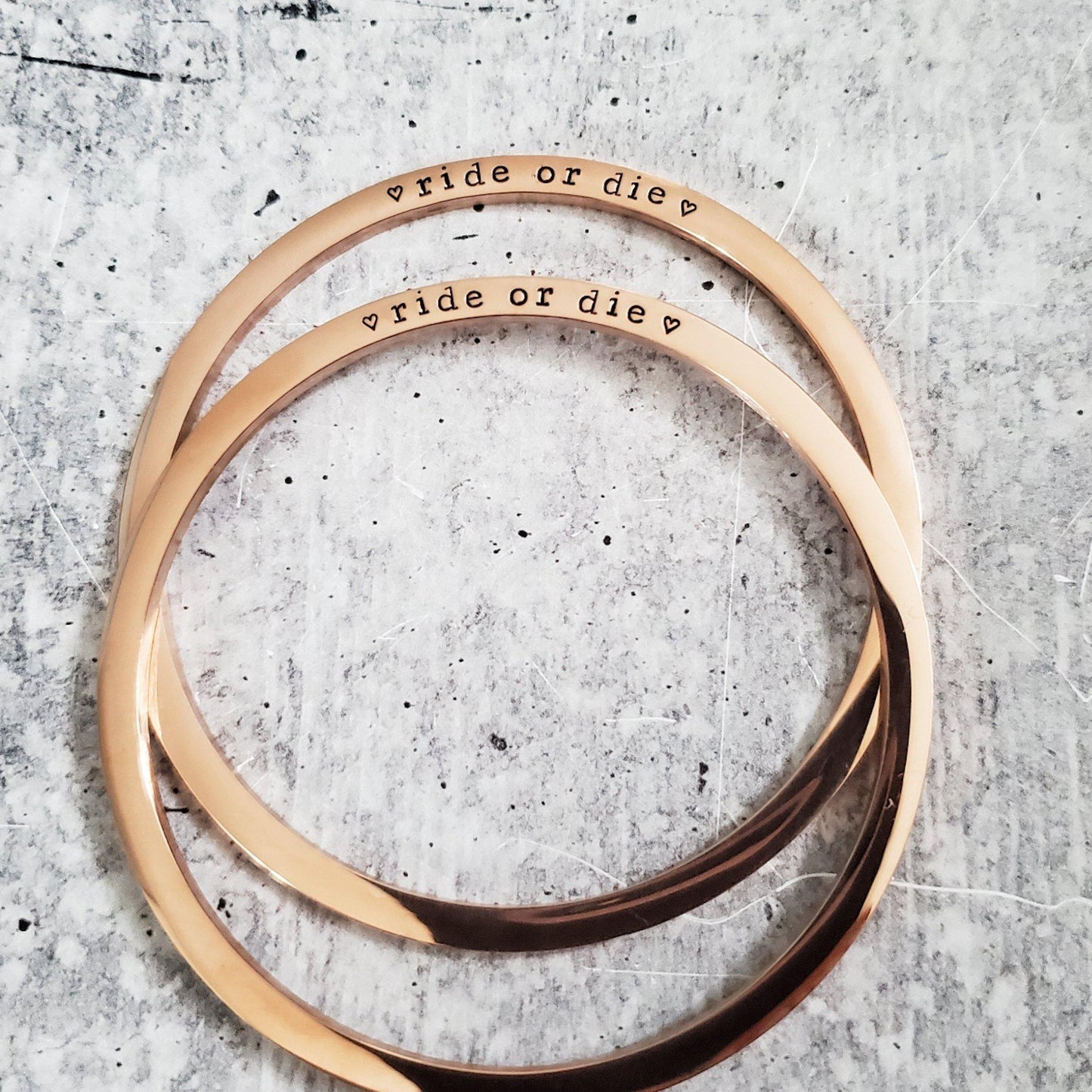 RIDE OR DIE Stacking Bangle Bracelet by Salt and Sparkle